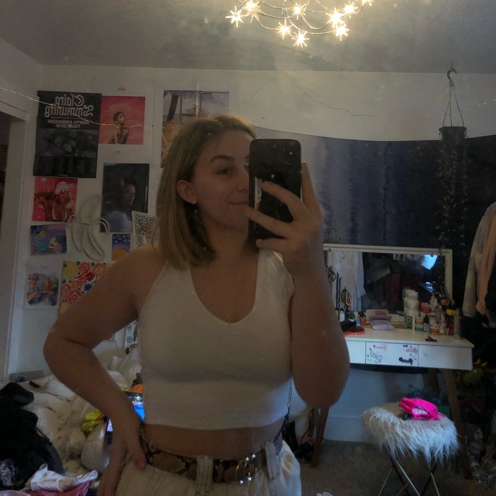 brandy melville white halter top